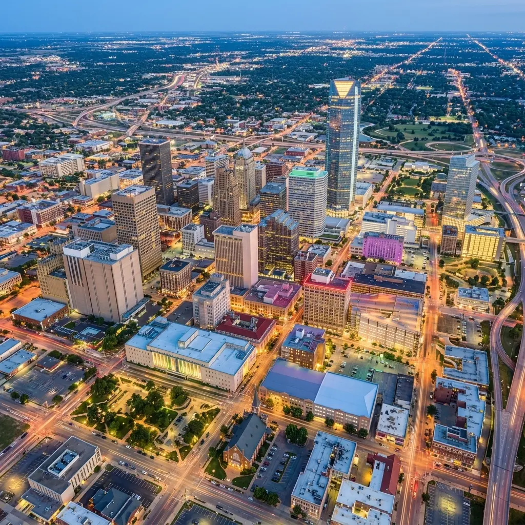 Map of the Oklahoma City metro service area